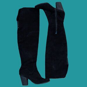 Melrose and Market Women's Thigh High Black Faux Suede Boots Preowned